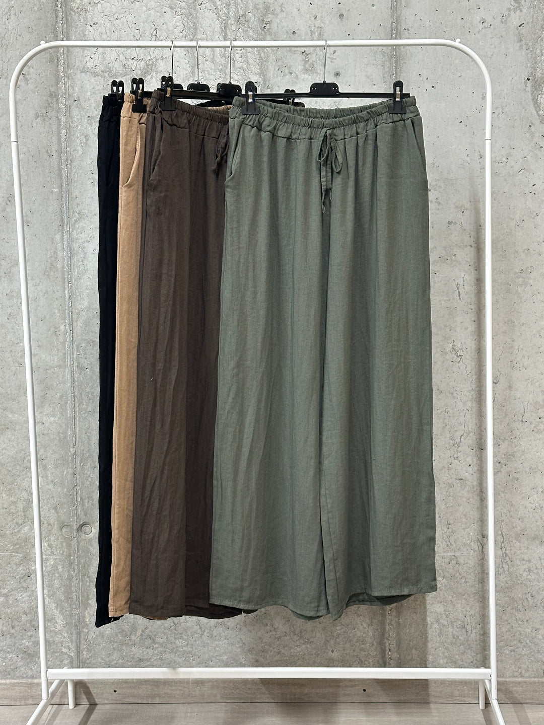 Pantalon "Timéo" taille élastique viscose &amp; lin (42/46) MADE IN ITALY