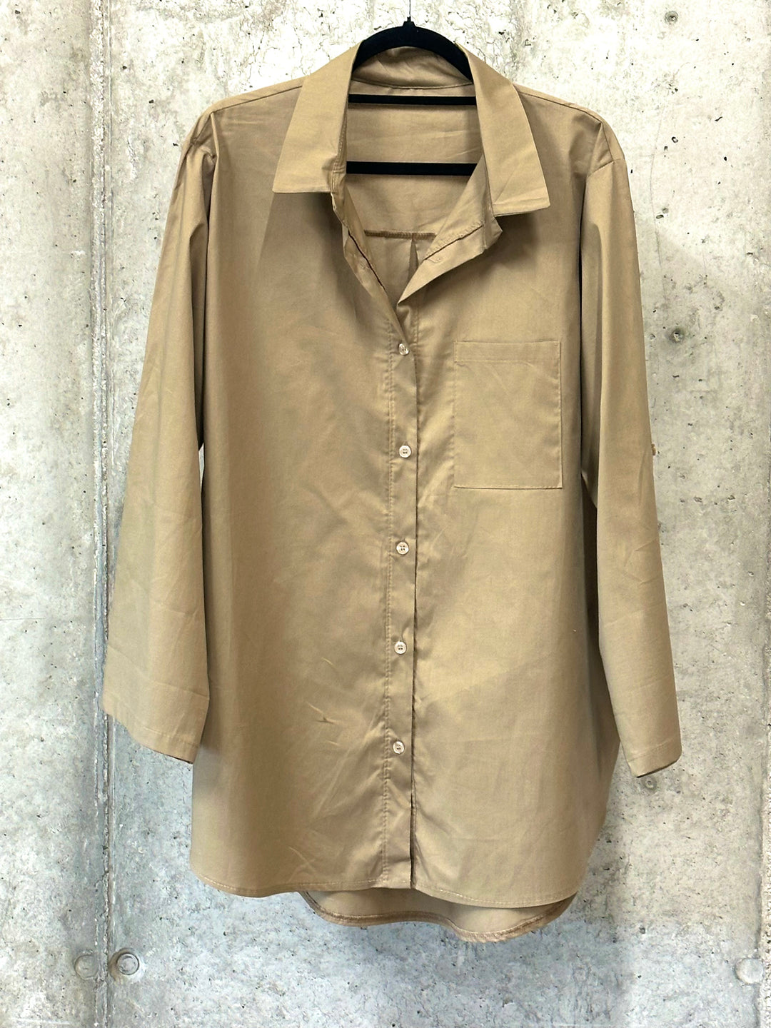 Einfarbiges langes Hemd aus 100% Baumwolle (42/46) MADE IN 🇮🇹