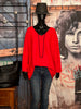 Oversize-Pullover + SIZE V-Ausschnitt rot