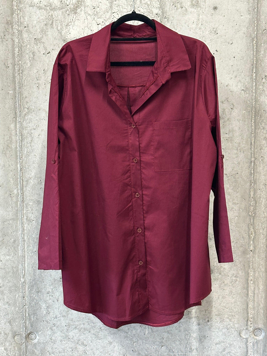 Einfarbiges langes Hemd aus 100% Baumwolle (42/46) MADE IN 🇮🇹