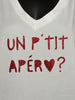 T-Shirt "Un p'tit apér🤍?" weiß & rot