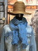Unifarbenes Knittertuch aus 100% Baumwolle in Denimblau