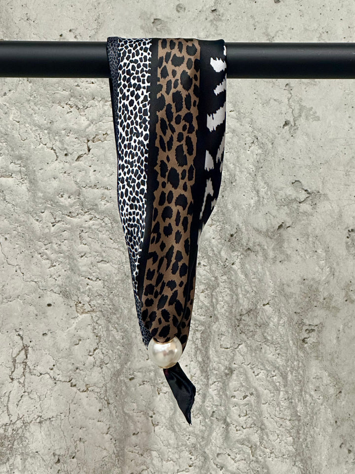 Foulard/tour de cou magnétique "Louna" motif léopard