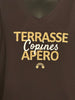 T-Shirt "Terrasse-Freundinnen-Apero" schwarz & gold