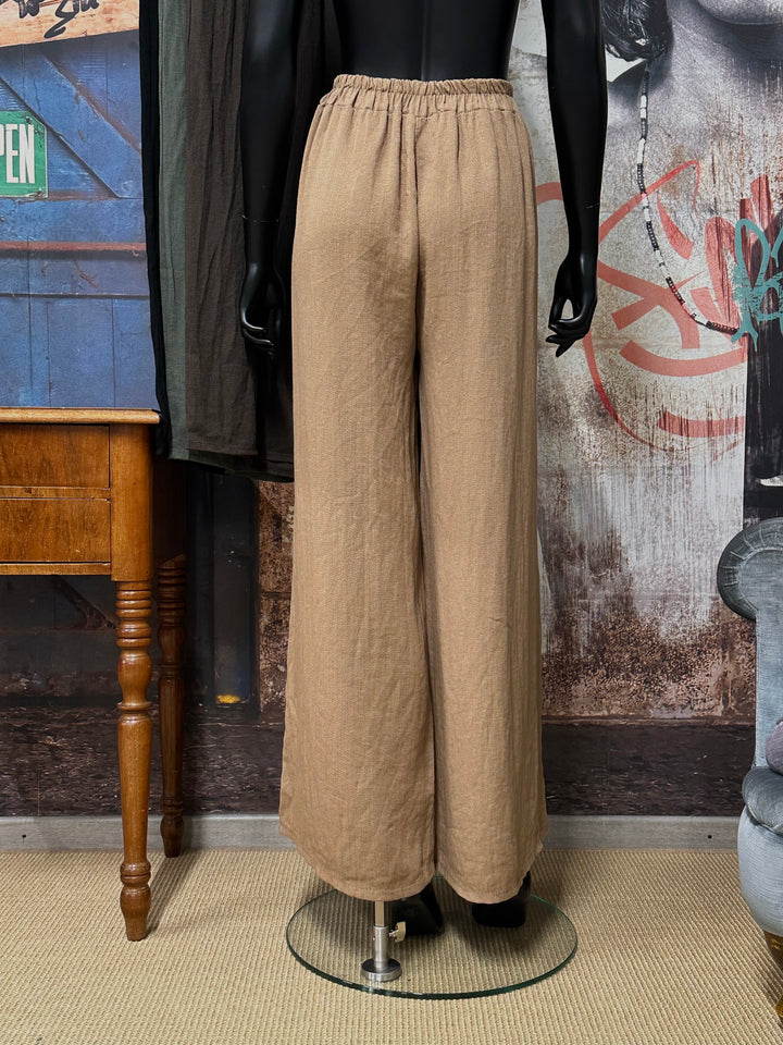 Pantalon "Timéo" taille élastique viscose &amp; lin (42/46) MADE IN ITALY
