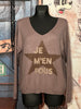 Pull "Je m'en fous" taupe