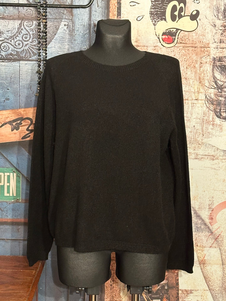 Unifarbener Pullover mit Rundhalsausschnitt schwarz