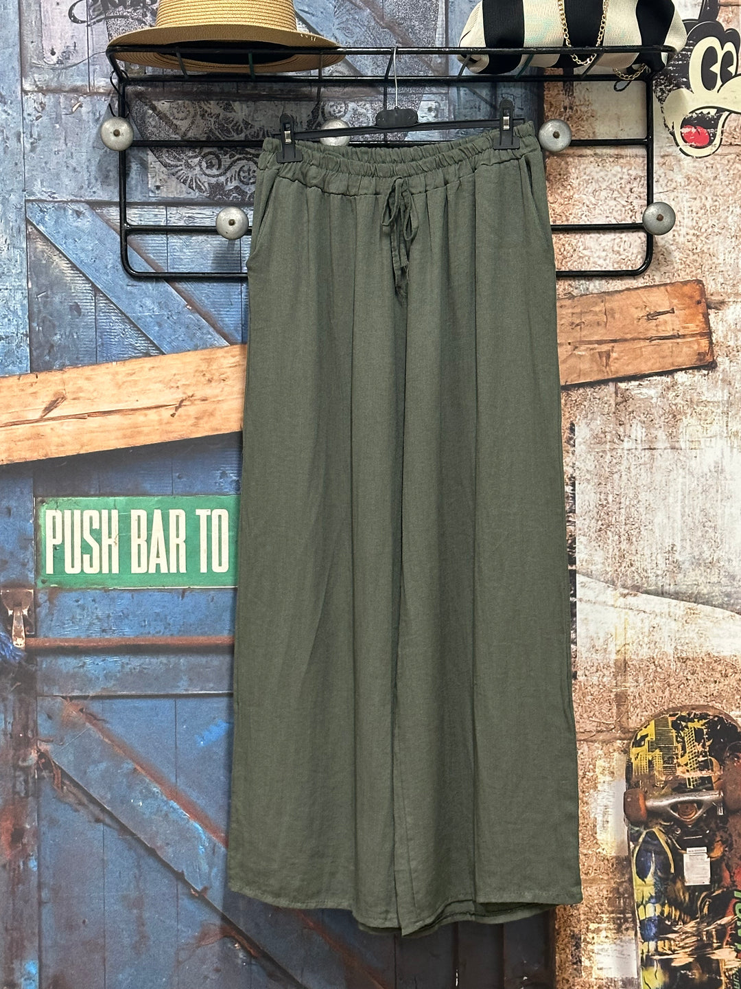 Pantalon "Timéo" taille élastique viscose &amp; lin (42/46) MADE IN ITALY