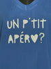 T-shirt "Un p'tit apér🤍?" bleu