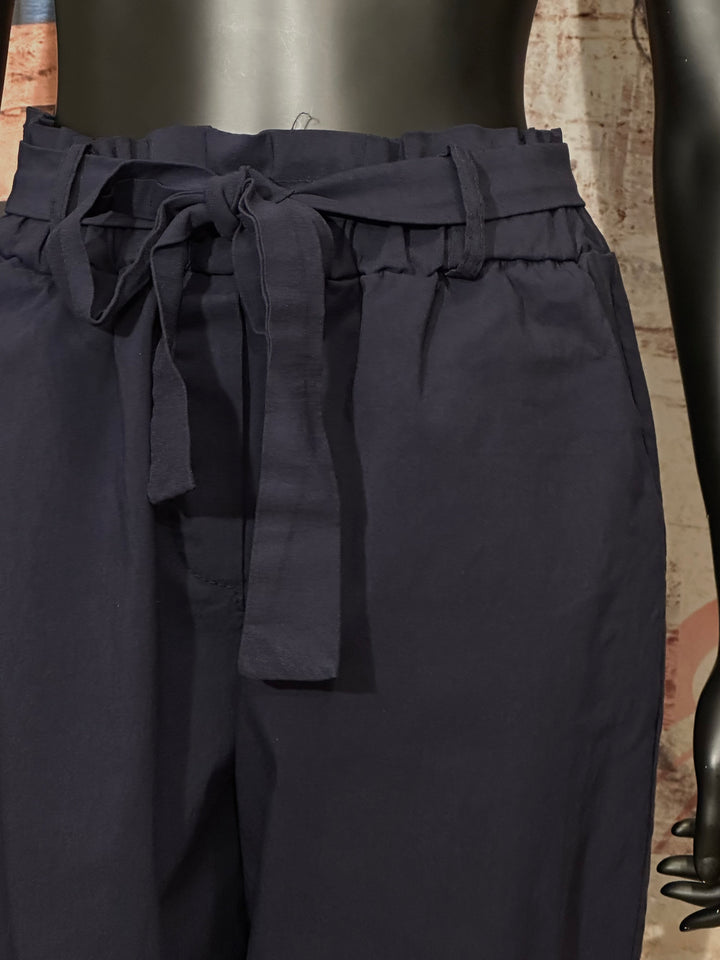 Pantalon stretch + size taille élastique bleu marine (42/46)
