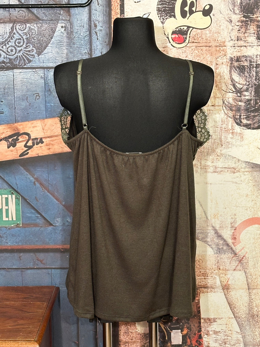 Caraco + size Spitze khaki Militär (42/46)