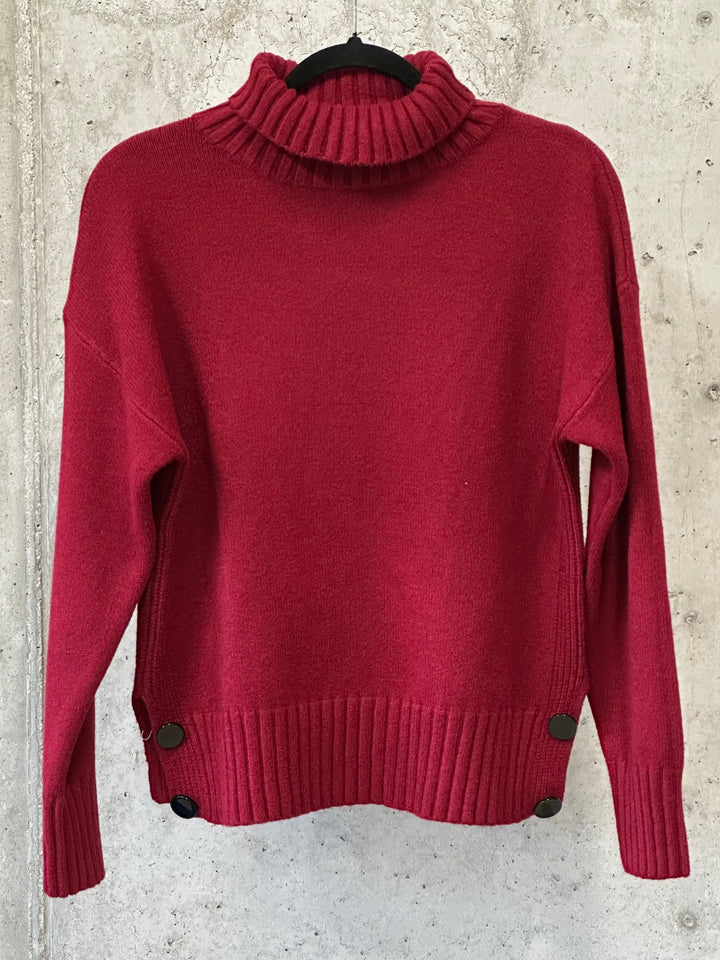 Pullover mit Schornsteinkragen & Knöpfen (36/40)