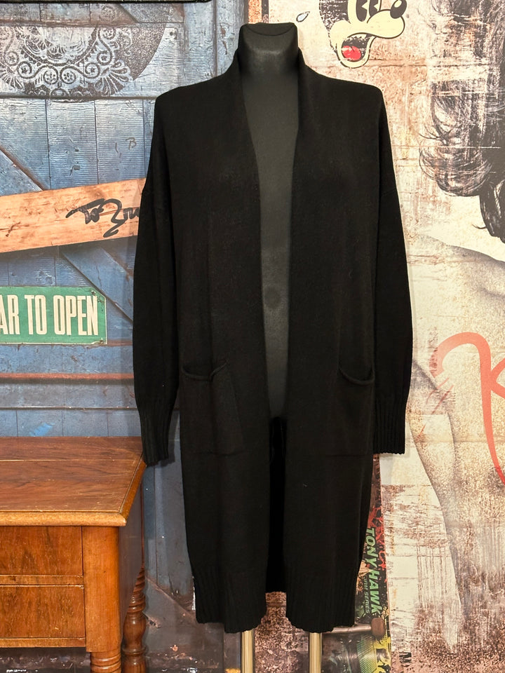 Cardigan uni long noir (36/40)
