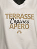 Terrasse-Freundinnen-Apéro T-Shirt weiß & gold