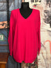 Pull nid d'abeille col V + SIZE fuchsia