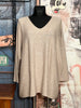 Oversize-Pullover + SIZE V-Ausschnitt beige meliert