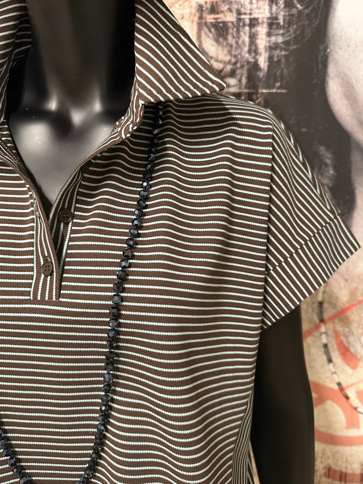 Oversize-Poloshirt mit Streifen (38/44)