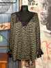 Bluse + size Viskose & Seide "Leopard" khaki/taupe