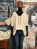 Pull nid d'abeille col V + SIZE beige clair