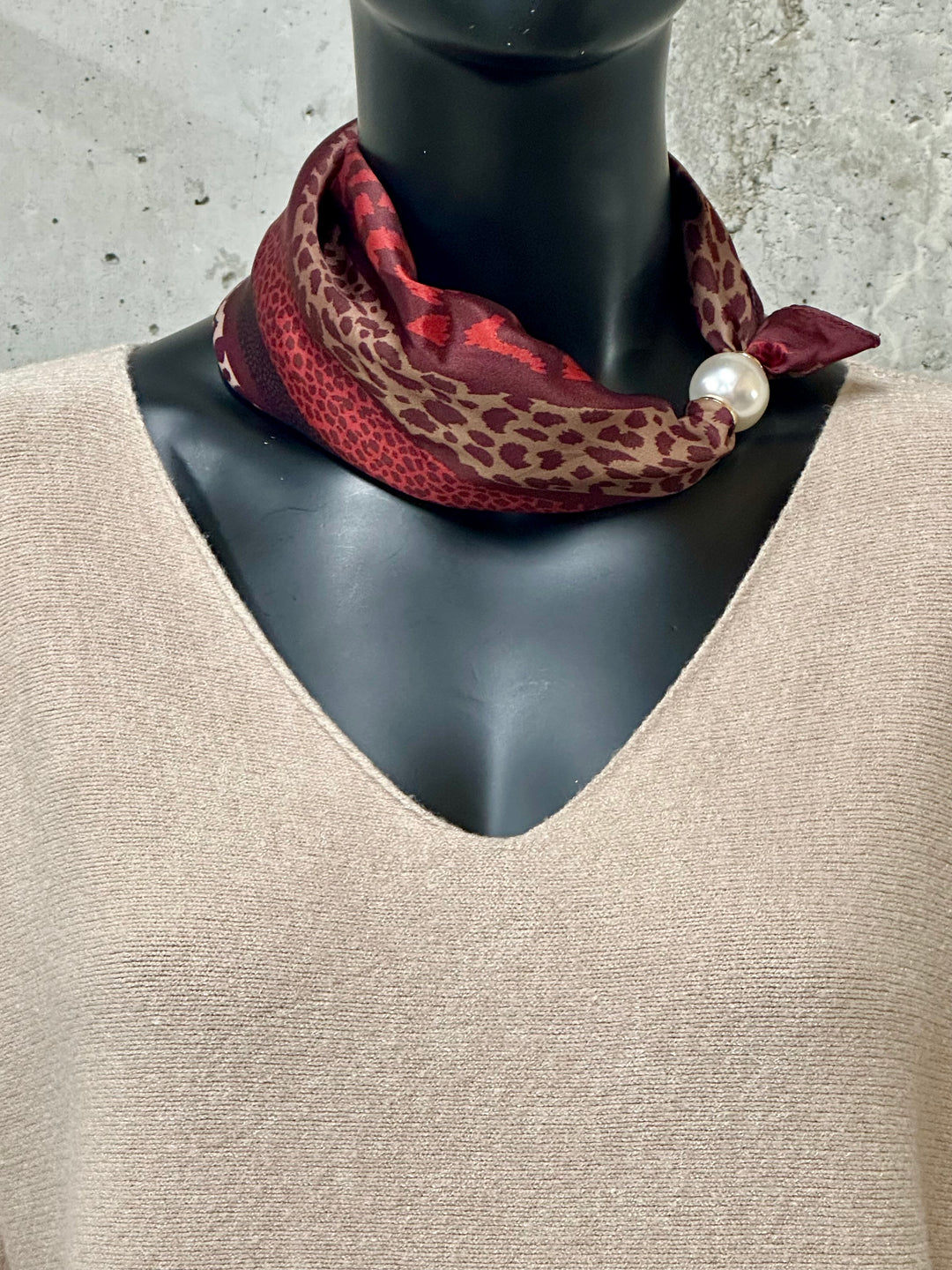 Foulard/tour de cou magnétique "Louna" motif léopard