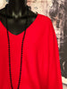 Oversize-Pullover + SIZE V-Ausschnitt rot