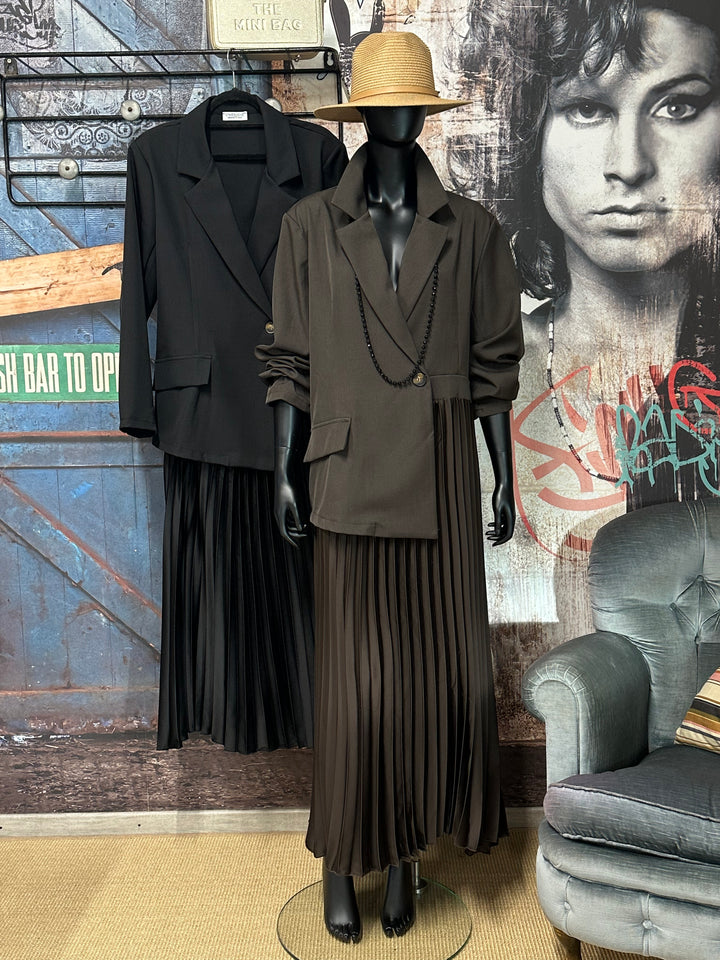 Langes Plisseekleid mit Blazer (44/48) MADE IN 🇮🇹