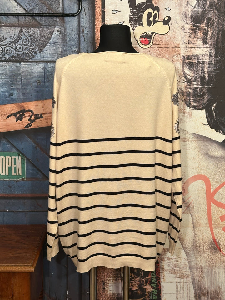 Pull marinière + size beige & noir (44/48)
