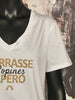 Terrasse-Freundinnen-Apéro T-Shirt weiß & gold