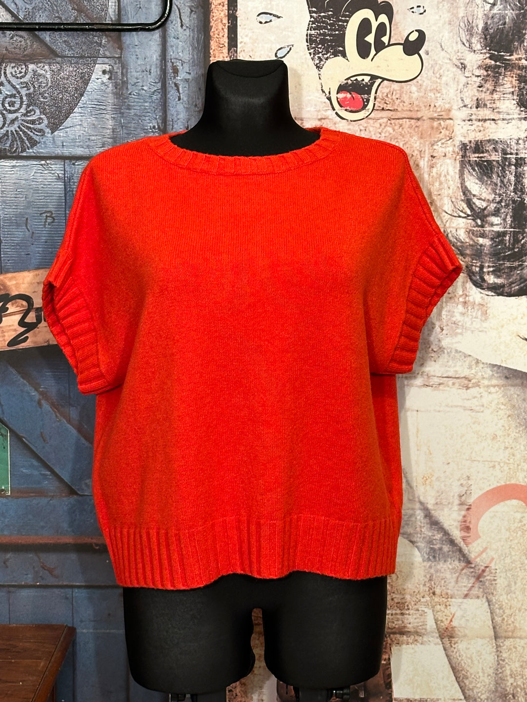 Pull sans manches & col rond orange (38/42)