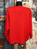 Pull en mailles col V rouge/orange