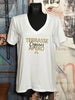 T-shirt "Terrasse-copines-apéro" blanc & or