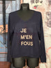 Pullover "Je m'en fous" marineblau