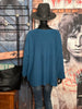 Oversize-Pullover + SIZE V-Ausschnitt petrolblau