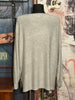 Pull col V & boutons + SIZE gris perle