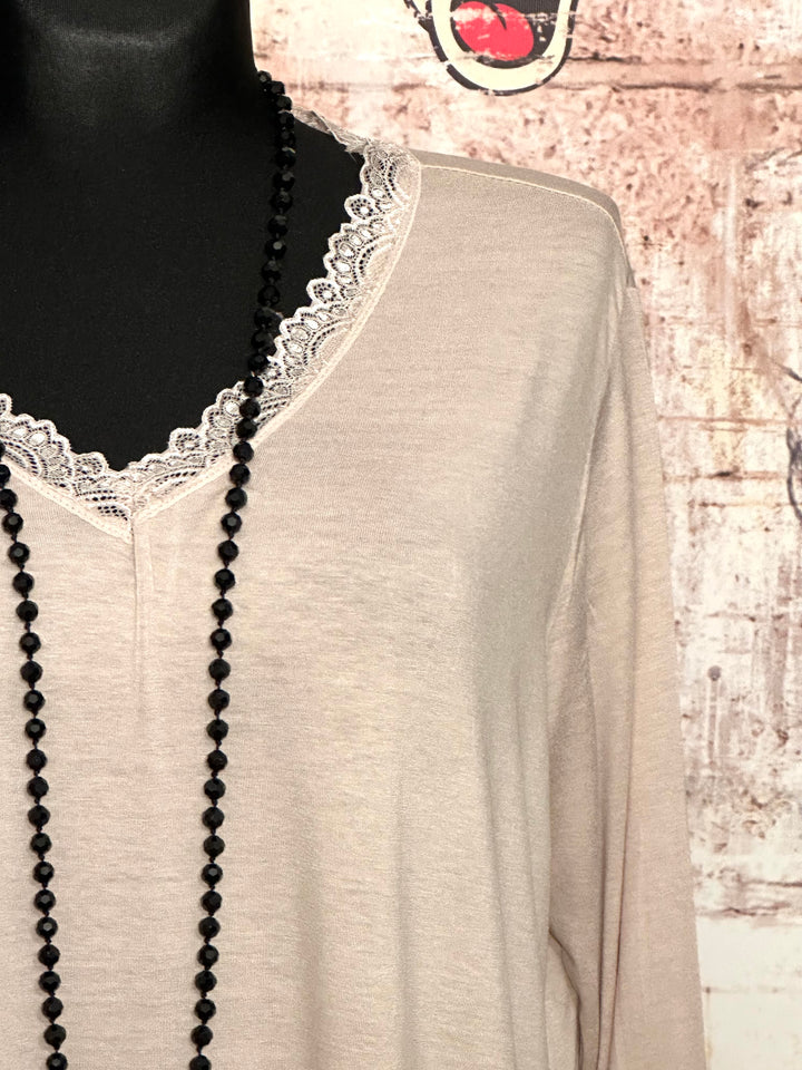Unterziehpullover Spitze + SIZE (44/48) beige