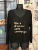 Pull "Vivre d'amour et de champagne" noir