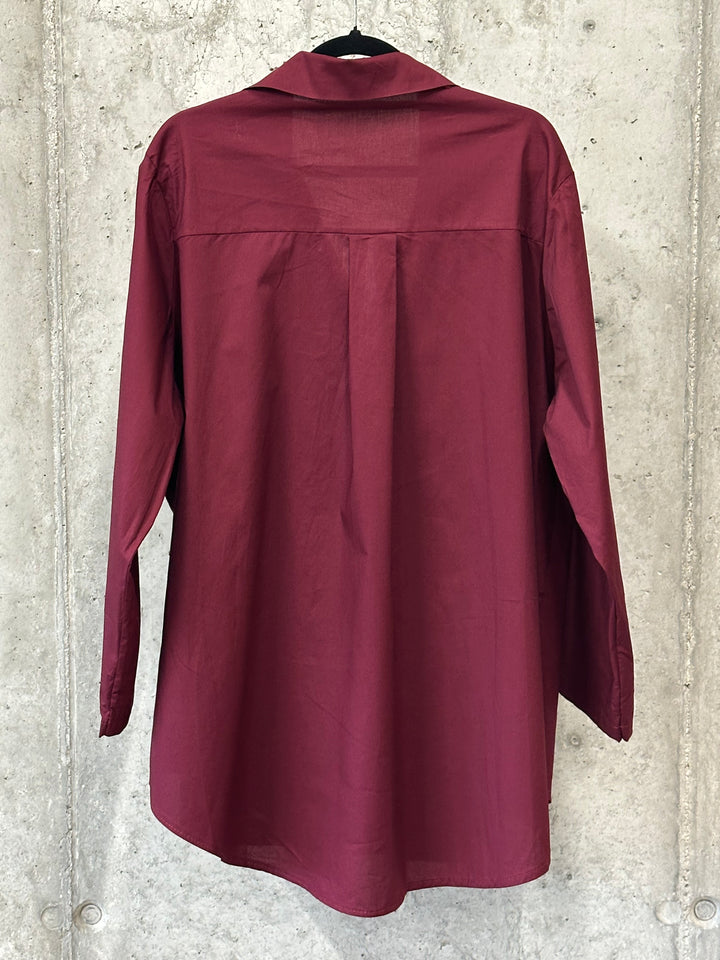 Einfarbiges langes Hemd aus 100% Baumwolle (42/46) MADE IN 🇮🇹