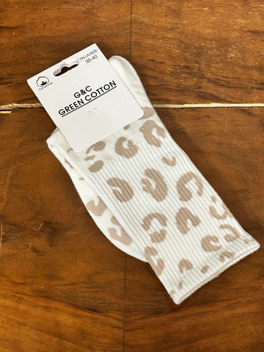 Chaussettes mi-longues en coton motif "léopard"