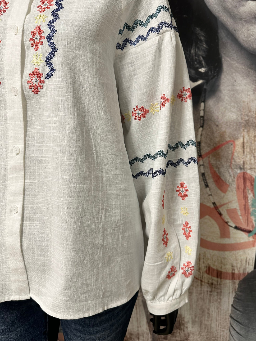 Bohemian-Bluse aus 100 % Baumwolle (38/42)