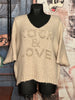 Pull en maille "Rock & Love" crème/or