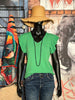 T-shirt manches froufrou vert italien