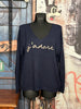 Pullover "J'adore" marineblau