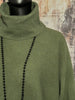 Pull oversize + size col roulé vert olive