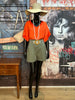 Shorts mit hohem Bund in Khaki