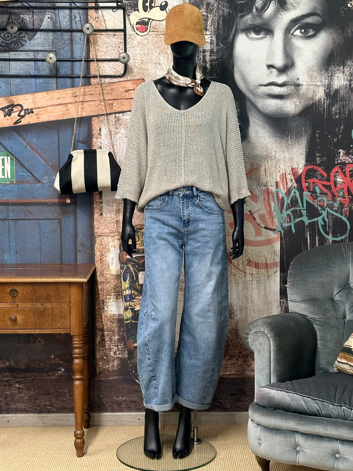 Jeans „Barrel“ aus mittelblauem Denim (38 ➡️ 46)