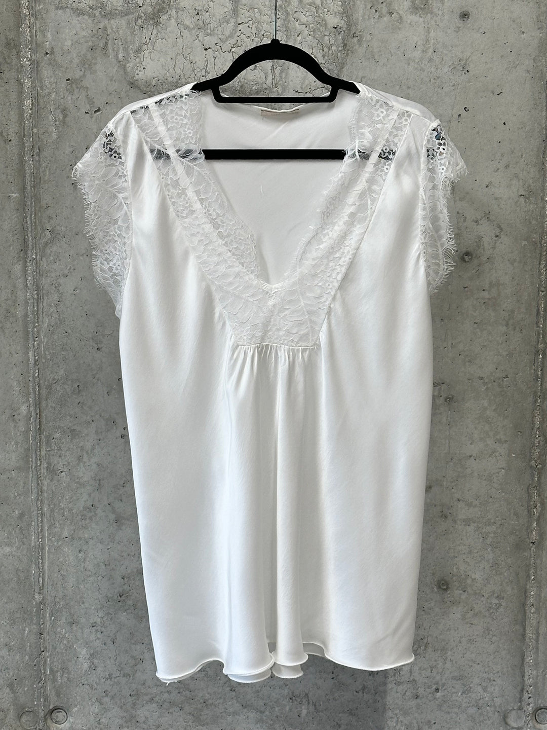 Top satiné manches courtes viscose & soie (42/46) MADE IN 🇮🇹