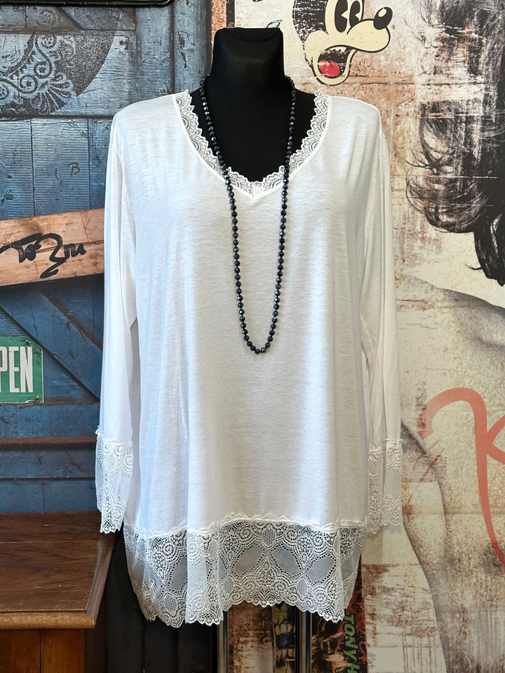 Sous pull dentelle + SIZE (44/48) blanc
