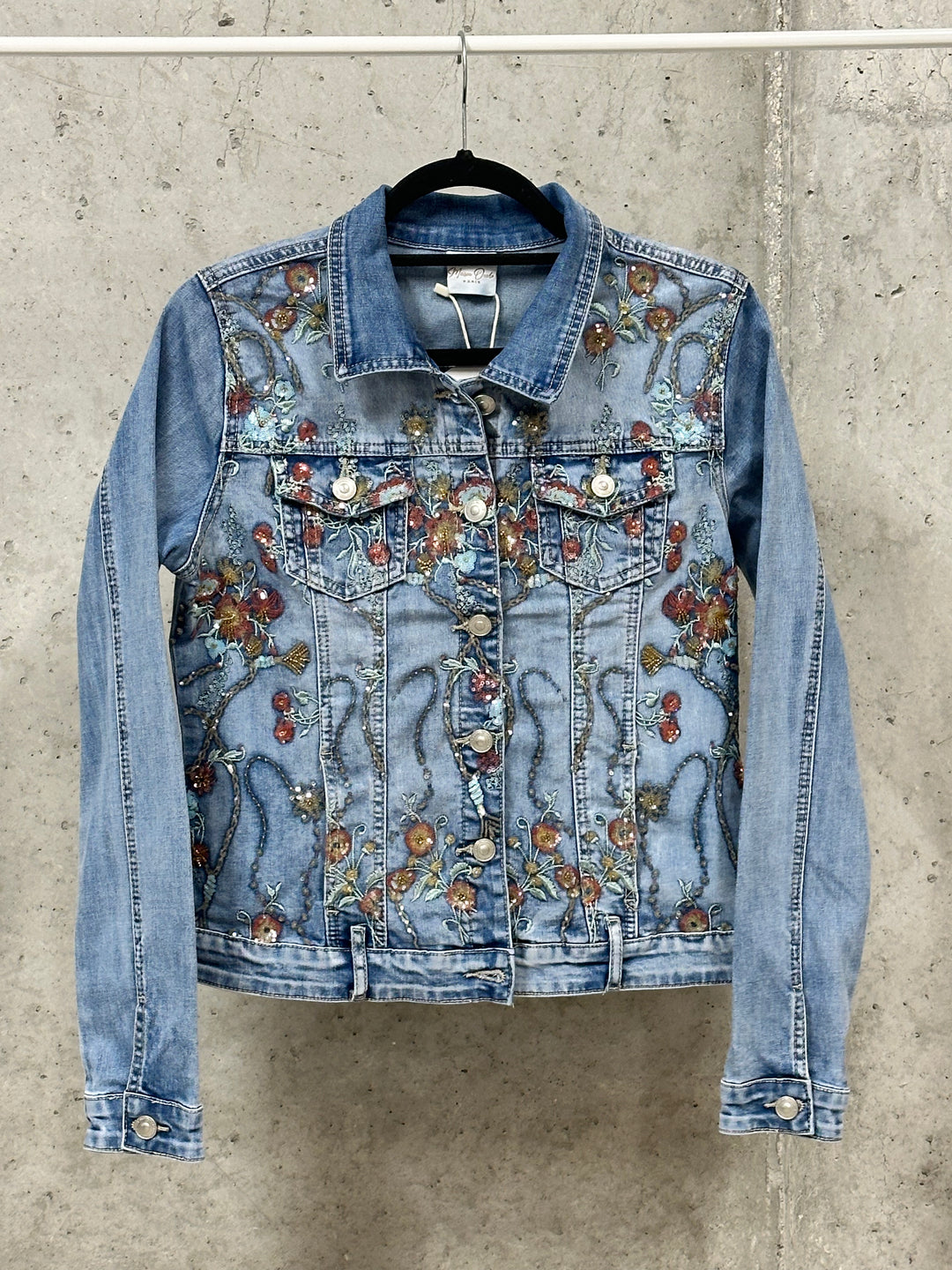 Veste en jean brodée light blue denim (36 ➡️ 44)