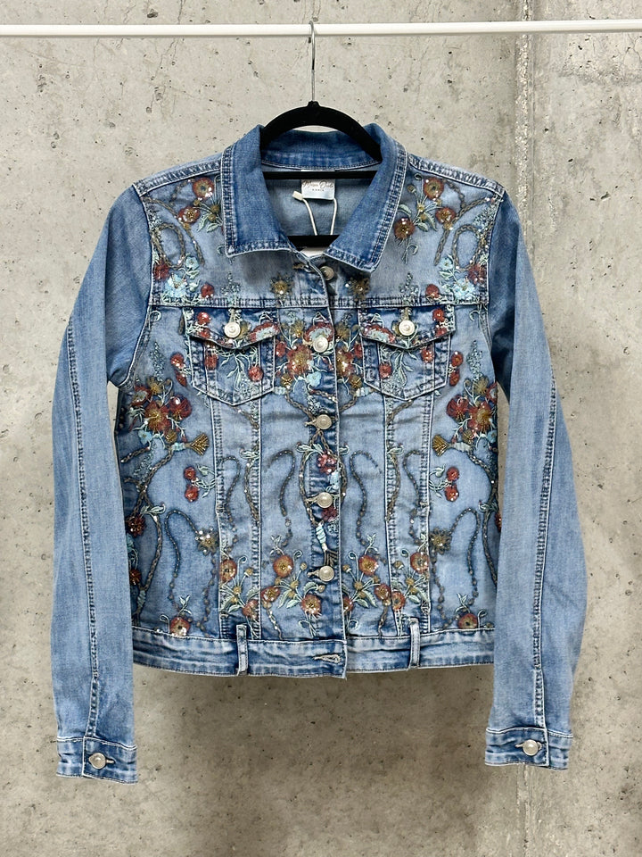 Veste en jean brodée light blue denim (36 ➡️ 44)