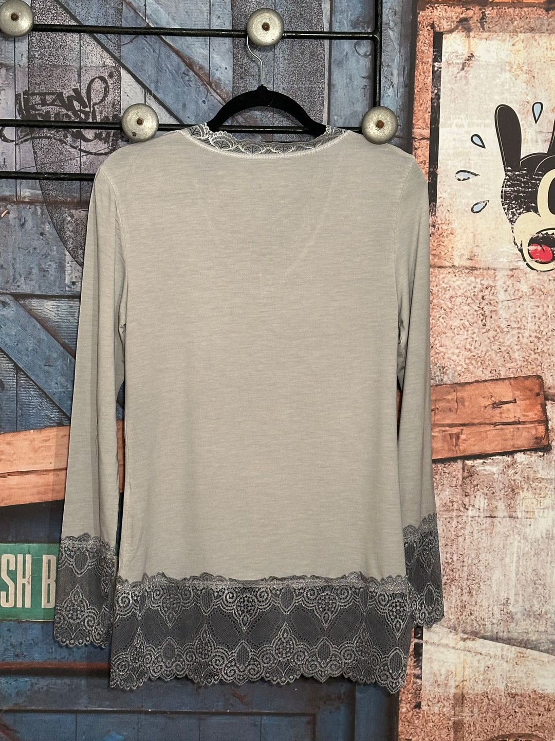 Sous-pull dentelle 36/42 gris perle